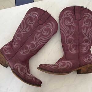 Girls Roper Embroidered Western Boots 5.5